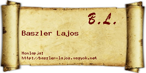Baszler Lajos névjegykártya